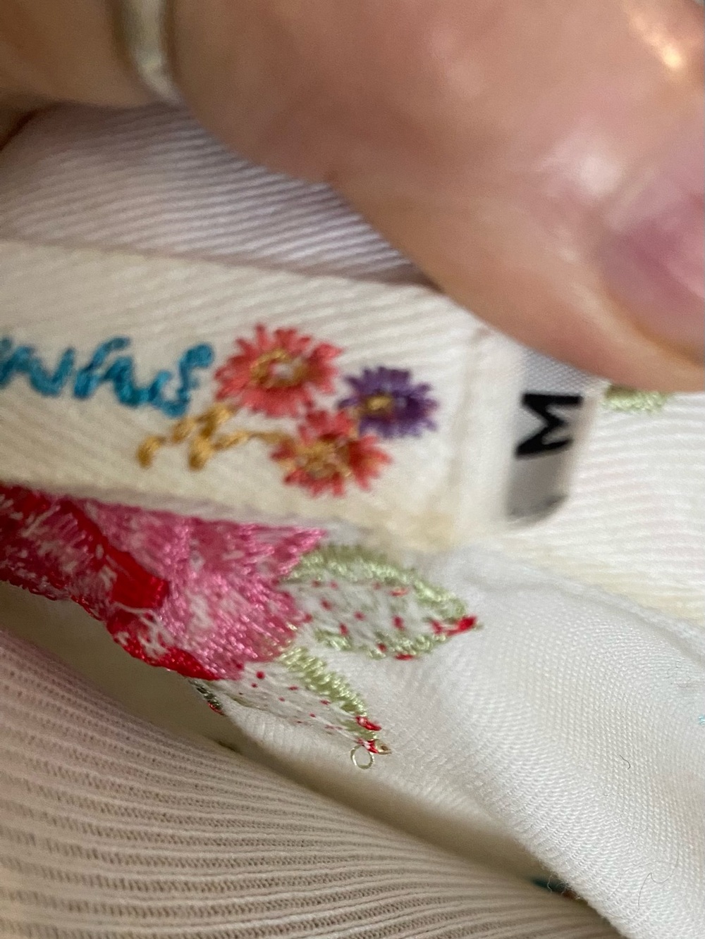 Johnny Was white heavily embroidered vintage floral blazer M- 28.00 - Picture 6 of 7